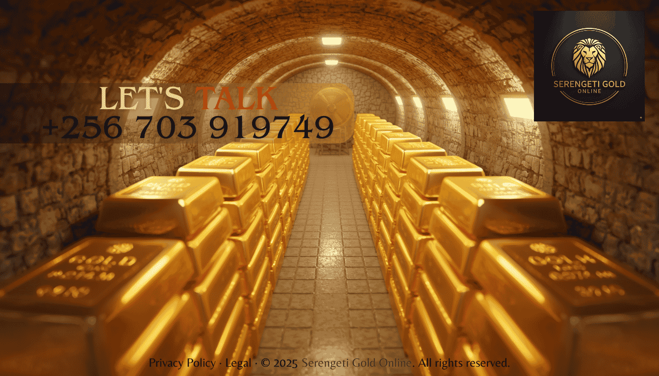 A secure subterranean central bank vault featuring orderly stacks of gleaming, official stamped gold bullion bars.