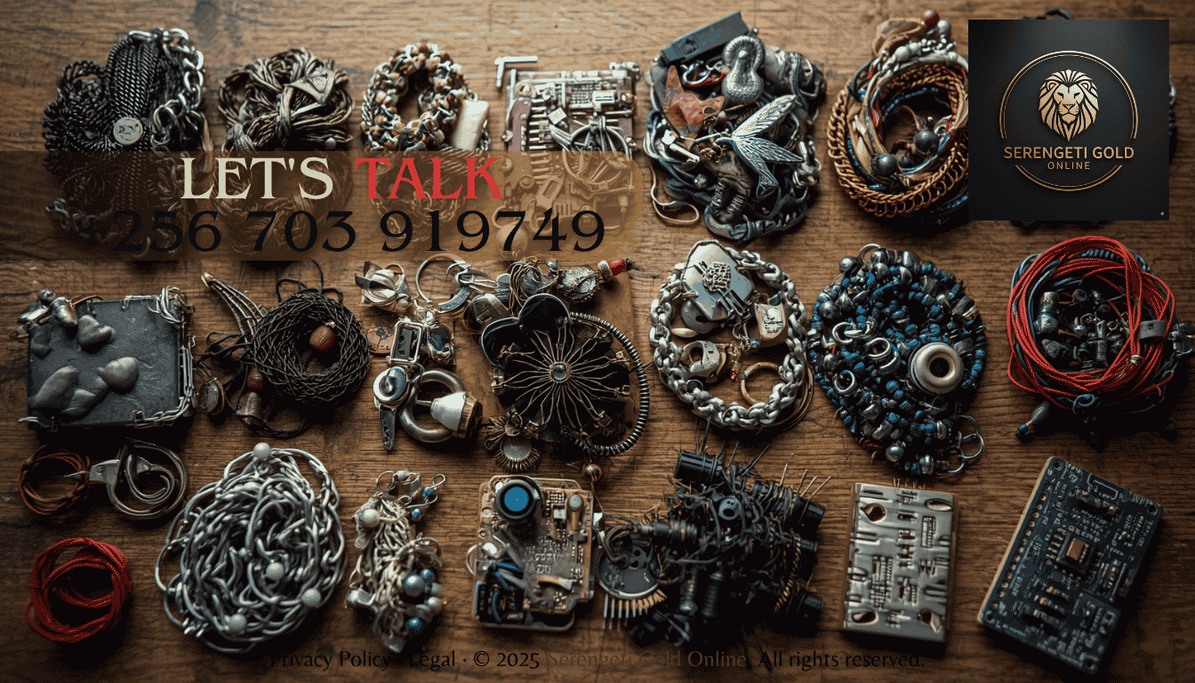 An orderly collection of sorted scrap jewelry and industrial electronic components prepared for sustainable gold recycling.