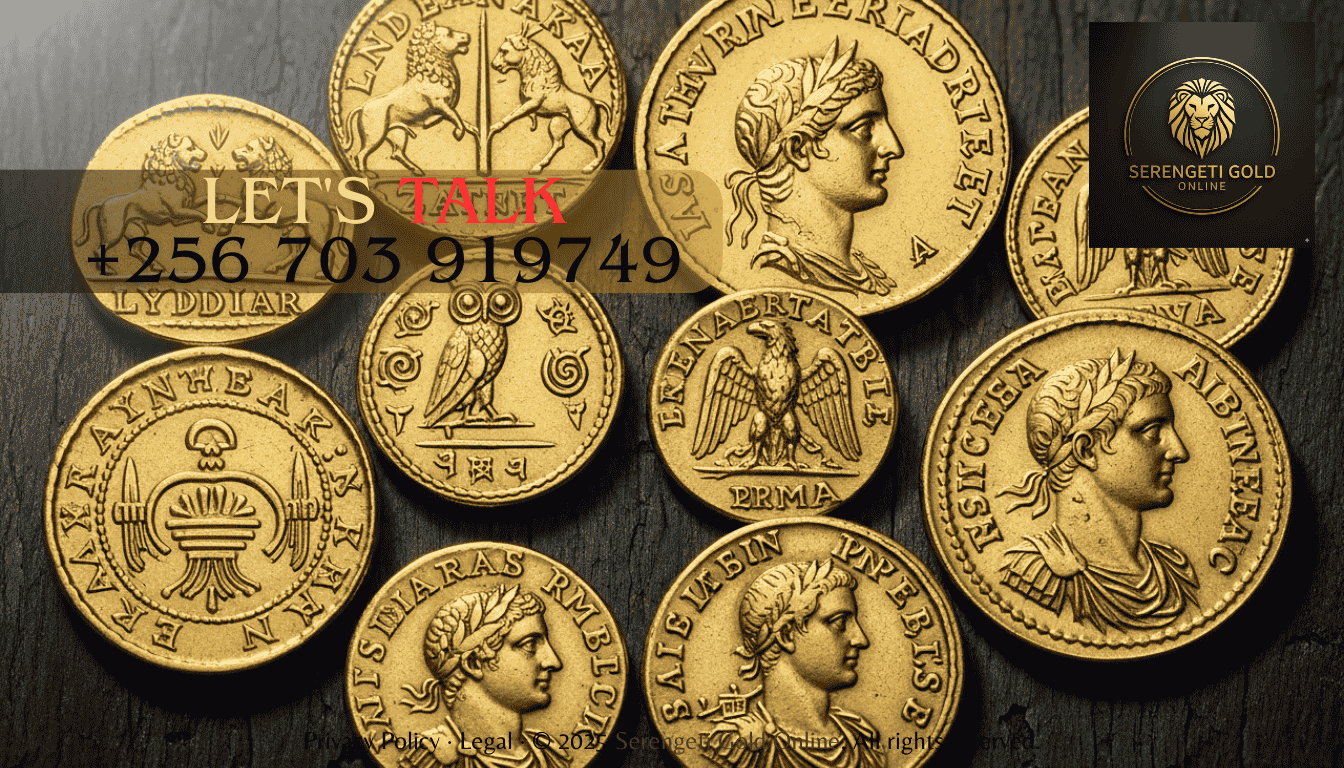 Ancient gold coins from Lydia, Greece, and Rome