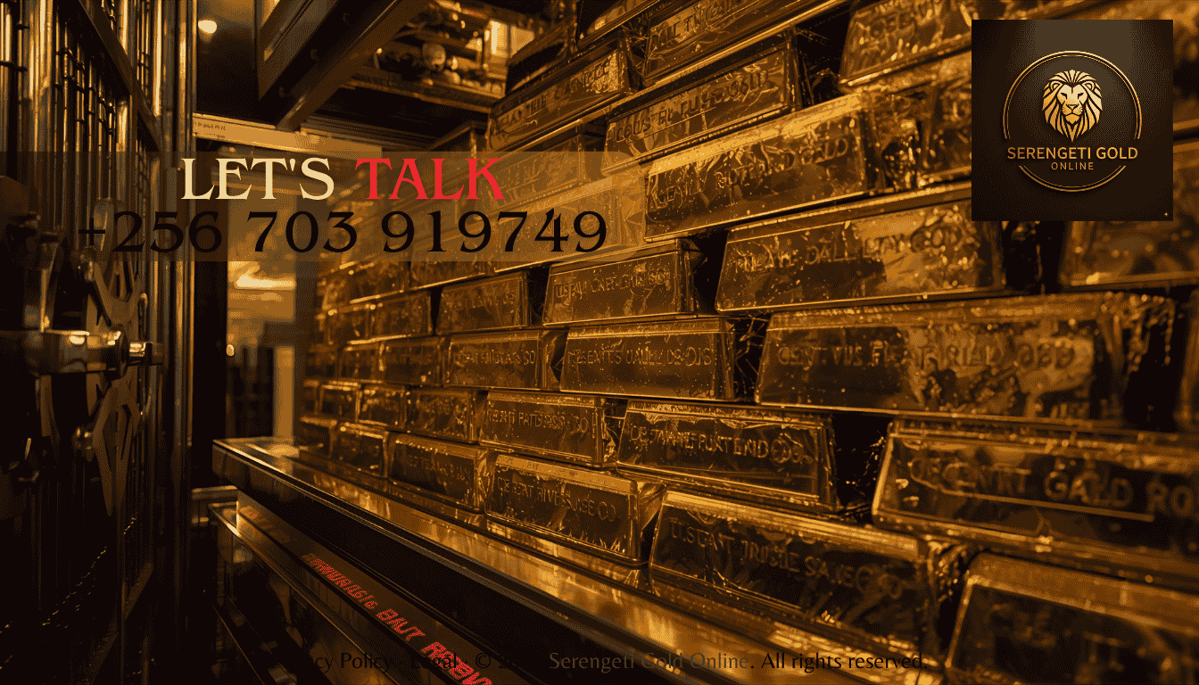 Central bank gold reserves stacked as gold bars in a secure vault