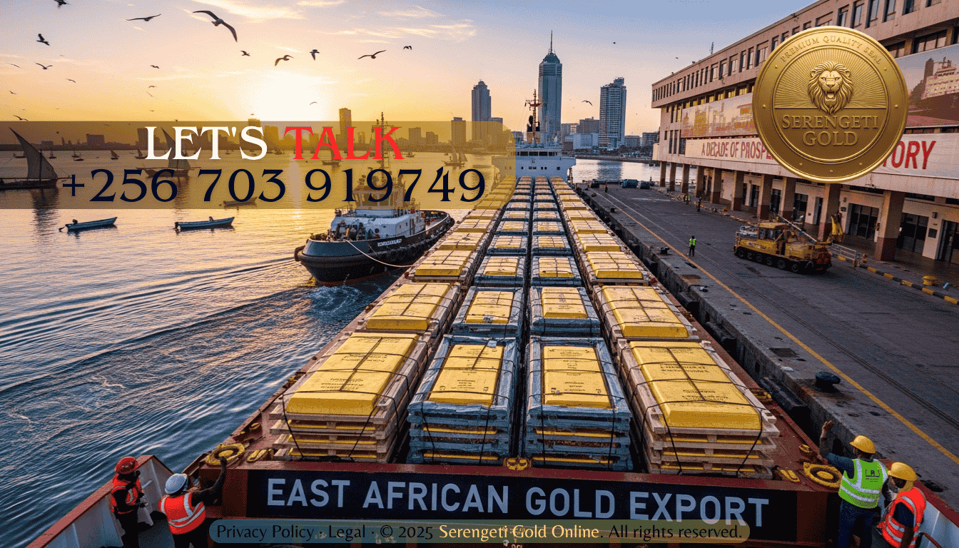 East African gold export shipment leaving port under success story