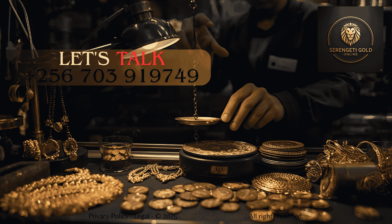 Gold jewelry and coins being weighed for safe selling