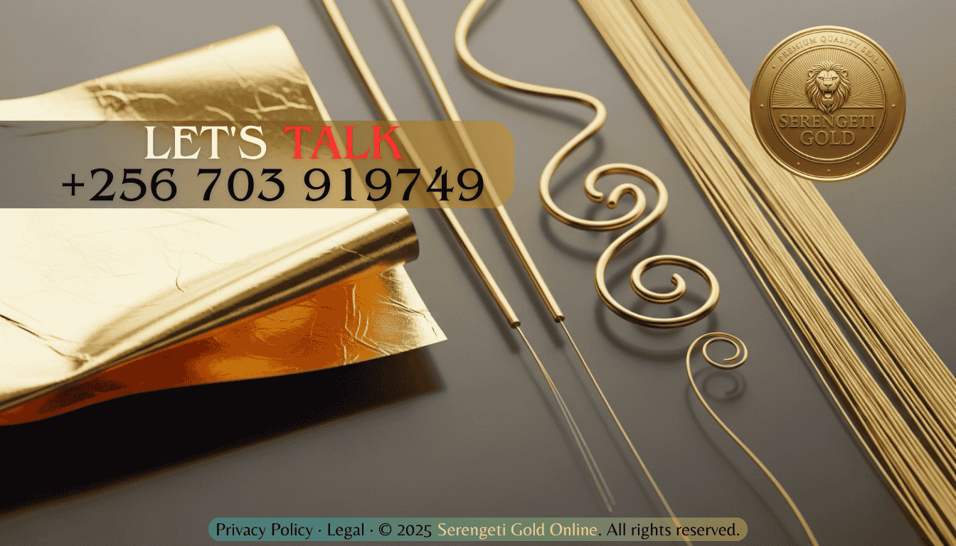 Gold leaf and gold wires demonstrating malleability and ductility