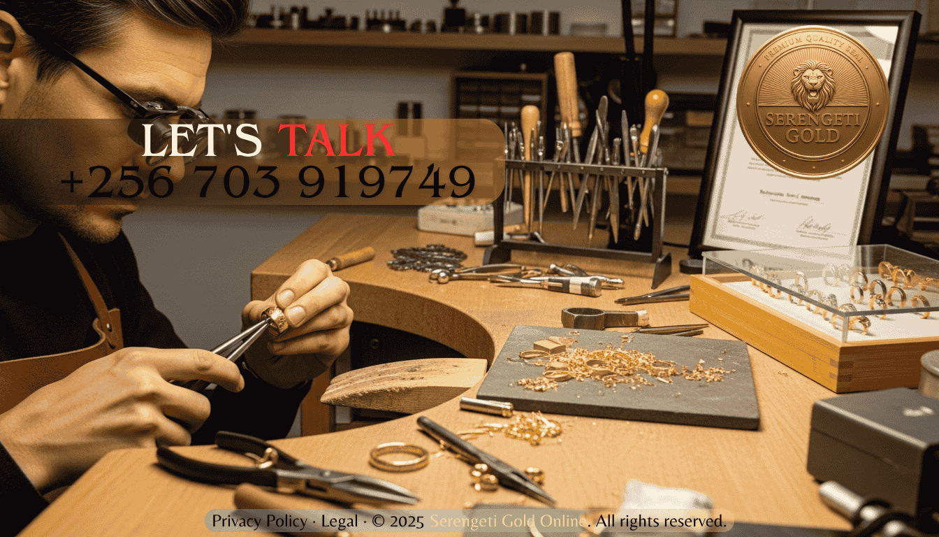 Jeweler crafting rings from certified recycled gold