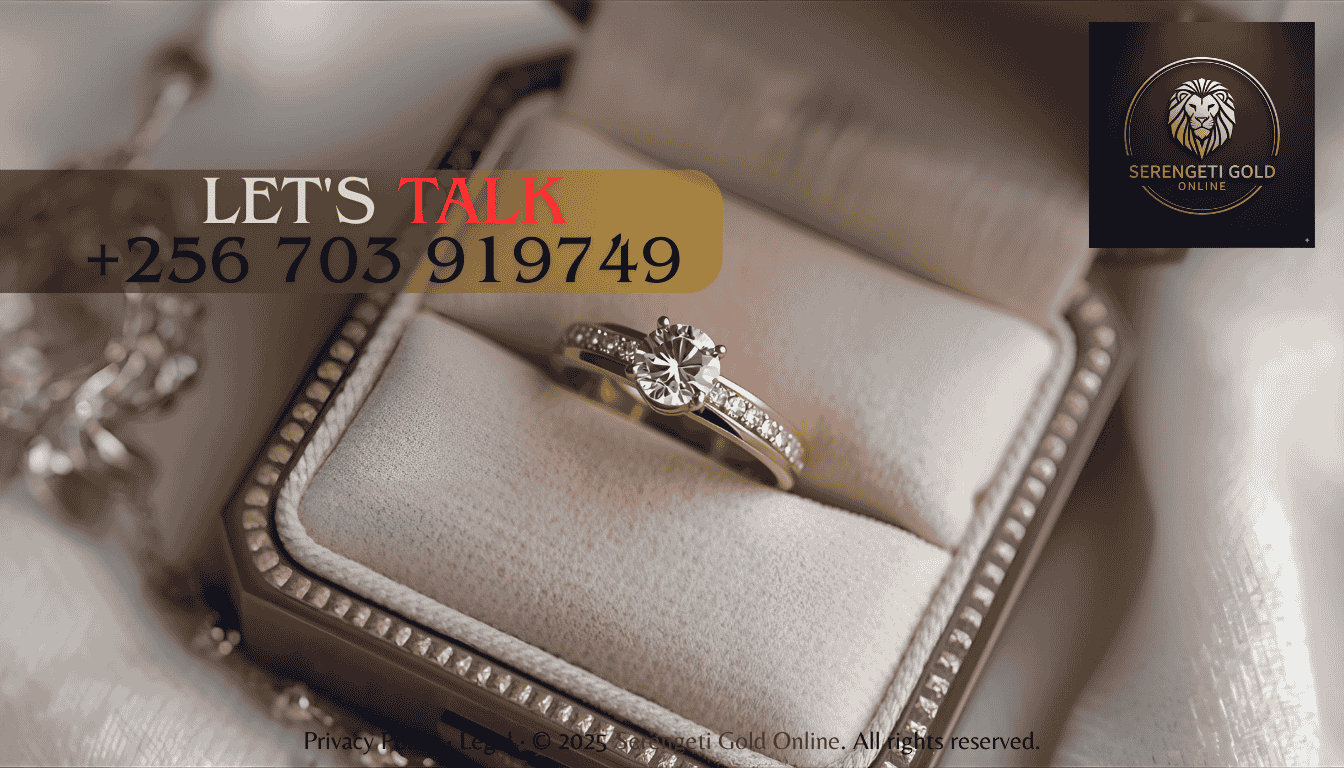 Modern rose gold and white gold engagement rings in a jewelry box